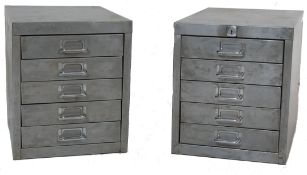 TWO 1950’S DESKTOP FILING CABINETS OF STEEL COMPOSITION