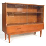 VINTAGE 1970'S TEAK WOOD GLAZED BOOKCASE