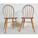 ERCOL - TWO RETRO VINTAGE HOOPBACK DINING CHAIRS