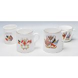 FOUR WWI COMMEMORATIVE BONE CHINA MAGS