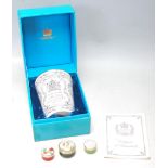 HALCYON DAYS ENAMEL BEAKER CUP - THE QUEEN’S SILVER JUBILEE 1977 - THREE ENAMEL PILL TRINKET BOXES