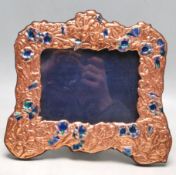 ART NOUVEAU STYLE COPPER AND ENAMEL PICTURE FRAME