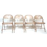 SET OF FOUR RETRO VINTAGE INDUSTRIAL FOLDING DINING CHAIRS