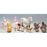 GROUP OF 20TH CENTURY BESWICK, POOLE, COALPORT ANIMAL FIGURINES