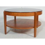 VINTAGE 20TH CENTURY DANISH INSPIRED TEAK WOOD AND GLASS COFFEE TABLE