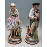 PAIR OF ANTIQUE FRENCH BISQUE FIGURINES