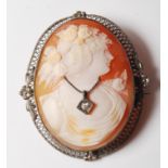 20TH CENTURY CONCH SHELL CAMEO BROOCH