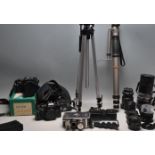 LARGE COLLECTION OF 35MM CAMERAS LENSES AND PHOTOGRAPHIC EQUIPMENT