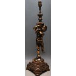 ANTIQUE STYLE BROZED CHERUB LAMP BASE