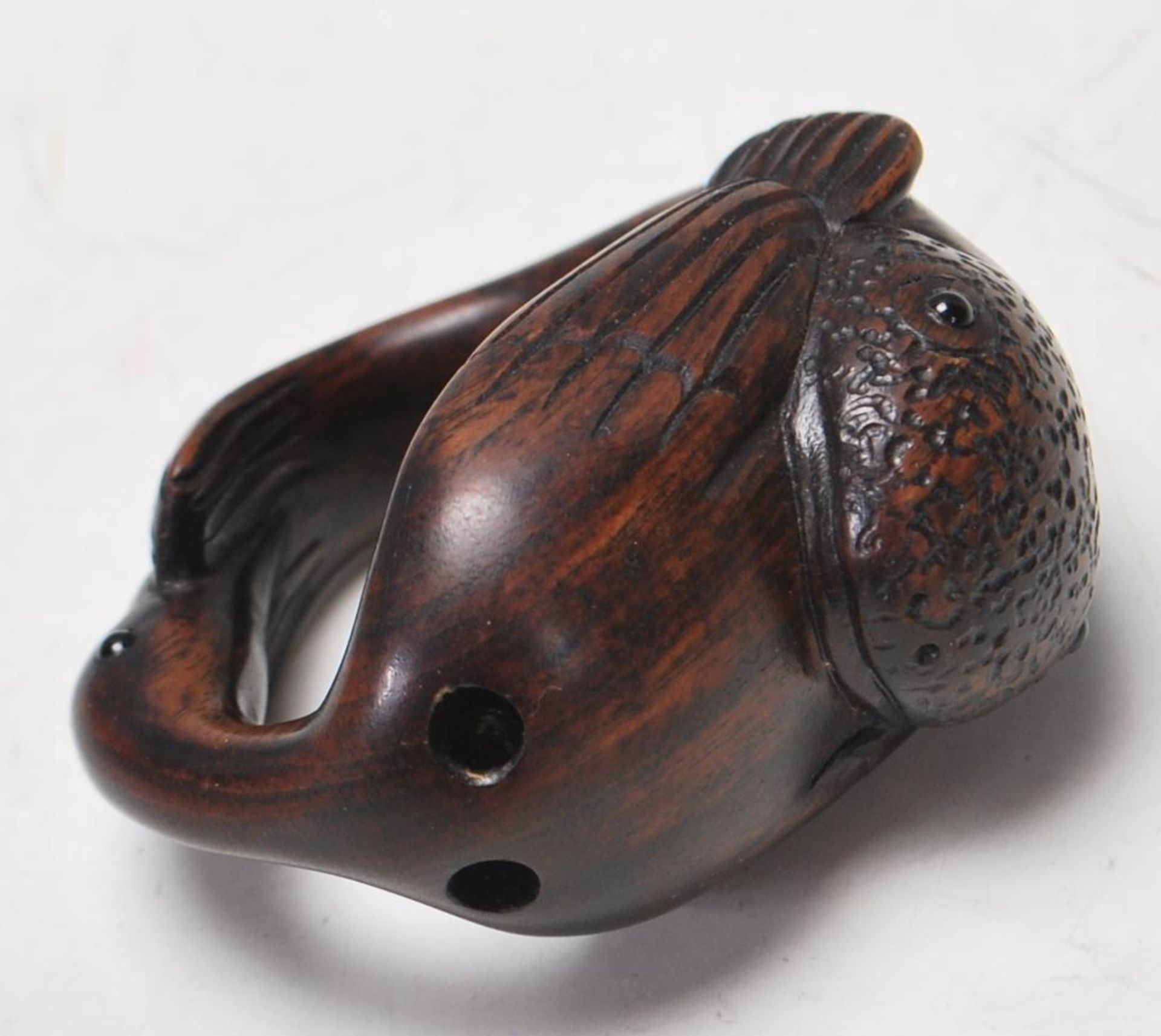 JAPANESE CARVED HARDWOOD NETSUKE