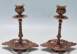 PAIR OF EARLY 20TH CENTURY BRASS CANDLESTICKS