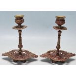 PAIR OF EARLY 20TH CENTURY BRASS CANDLESTICKS