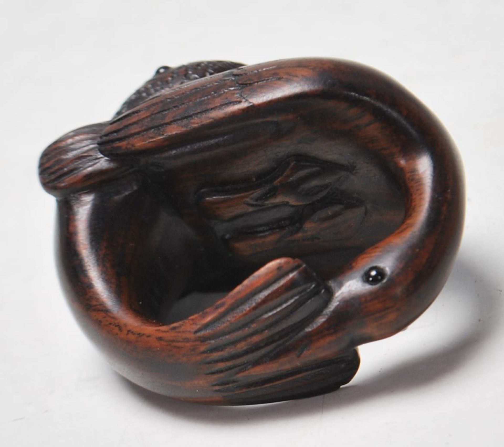 JAPANESE CARVED HARDWOOD NETSUKE - Image 4 of 6