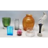 COLLECTION OF RETRO VINTAGE COLOURED GLASS