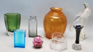 COLLECTION OF RETRO VINTAGE COLOURED GLASS