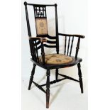 19TH CENTURY VICTORIAN ARTS AND CRAFT BEDROOM CHAIR