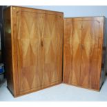 TWO VINTAGE 20TH CENTURY WALNUT DOUBLE WARDROBES