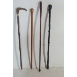 COLLECTION OF VINTAGE LATE 20TH CENTURY HARDWOOD WALKING STICK