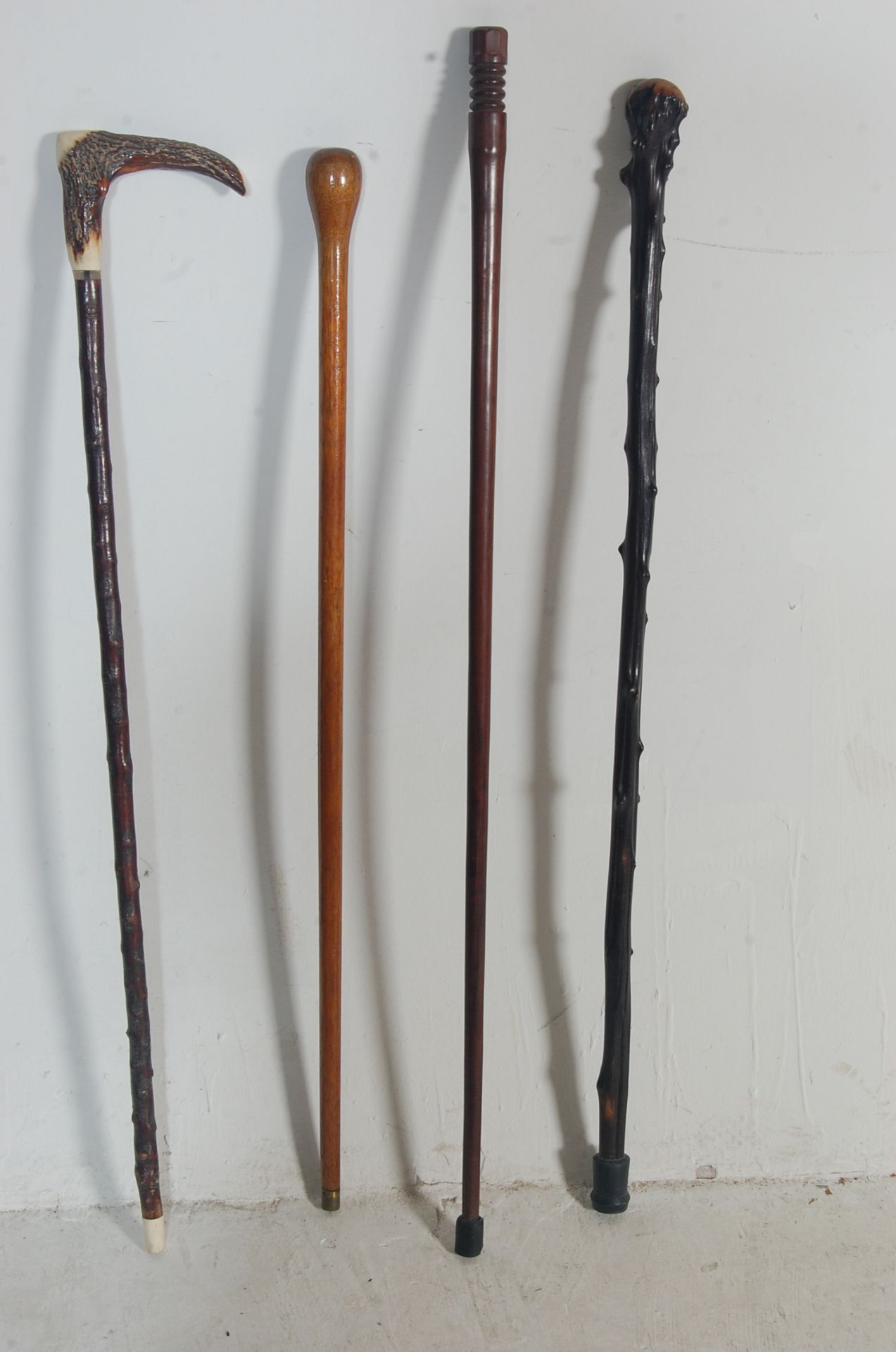 COLLECTION OF VINTAGE LATE 20TH CENTURY HARDWOOD WALKING STICK