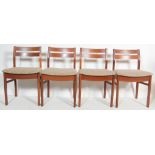 FOUR RETRO DANISH INSPIRED TEAK WOOD DINING CHAIRS