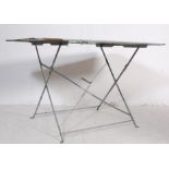 RETRO FRENCH METAL FOLDING CAFE / GARDEN DINING TABLE