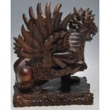 20TH CENTURY HAND CARVED HARDWOOD BALINESE WINGED LION