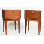 TWO VINTAGE RETRO 20TH CENTURY TEAK WOOD BEDSIDE CABINETS