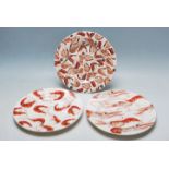 COLLECTION OF THREE EMMA BRIDGEWATER SHELLFISH PLATES.