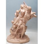 CUPID AND PSYCHE - AFTER CLODION - CLAUDE MICHEL - GROUP FIGURINES SCULPTURE