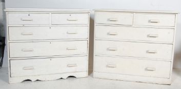 TWO EARLY 20TH CENTURY PAINTED PINE CHEST OF DRAWERS
