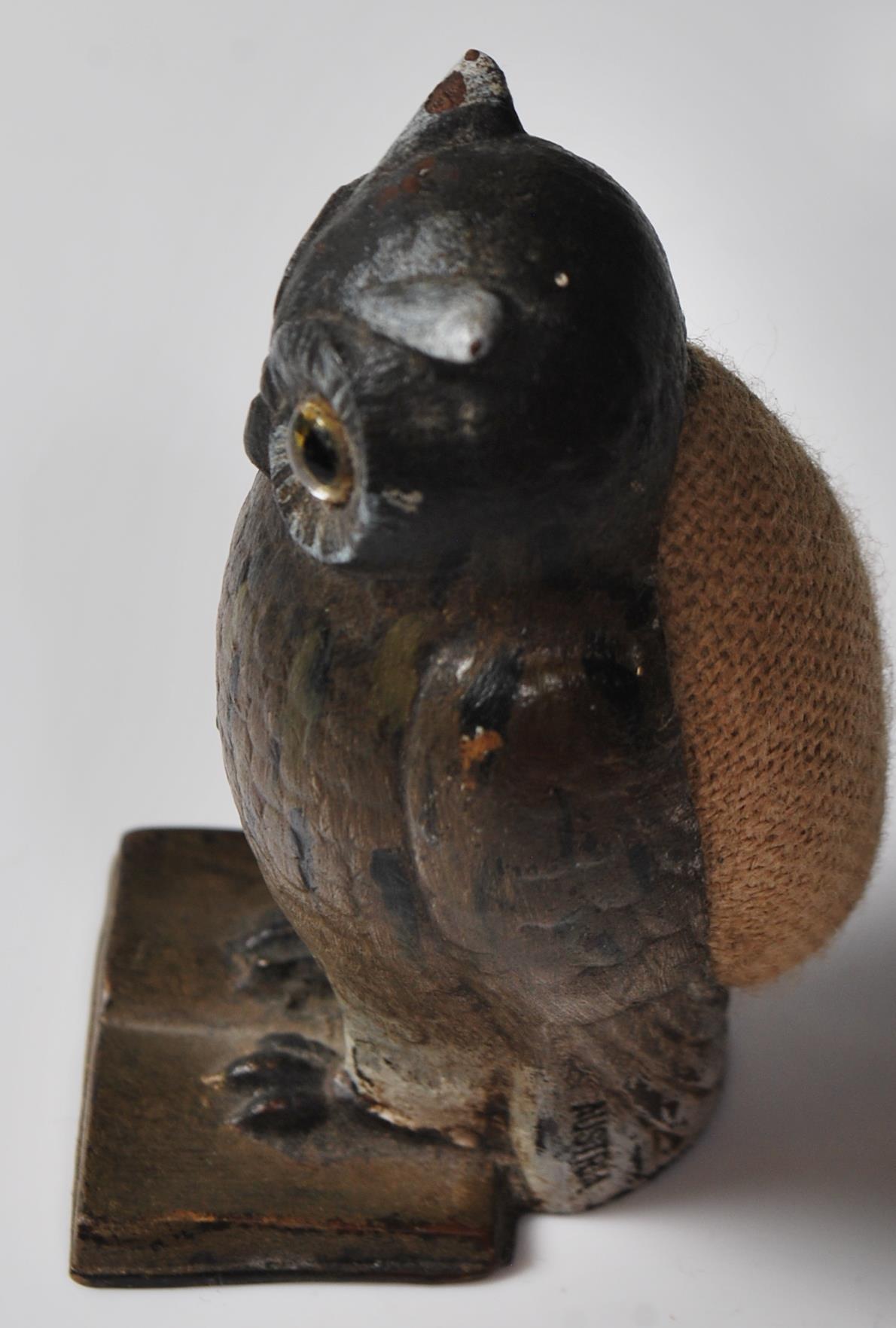 ANTIQUE VICTORIAN STYLE BRASS PINCUSHION IN THE FORM OF AN OWL - Image 2 of 5