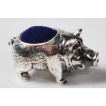 STERLING SILVER PIG PINCUSHION