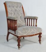 19TH CENTURY VICTORIAN MAHOGANY LIBRARY ARMCHAIR