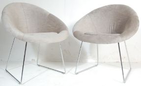 TWO RETRO 20TH CENTURY DANISH INSPIRED TUB CHAIR /