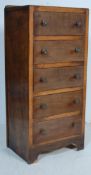 1930’S OAK PEDESTAL CHEST OF DRAWERS