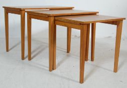 VINTAGE 20TH CENTURY BLONDE OAK NEST OF TABLES