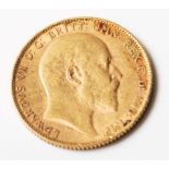 1904 EDWARDIAN GOLD SOVEREIGN COIN
