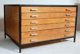 RETRO VINTAGE MID CENTURY METAL FRAMED TEAK & ARCHITECTS PLAN CHEST OF DRAWERS