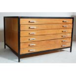 RETRO VINTAGE MID CENTURY METAL FRAMED TEAK & ARCHITECTS PLAN CHEST OF DRAWERS