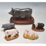 COLLECTION OF FIVE ROYAL DOULTON PIGS