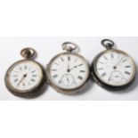 COLLECTION OF THREE ANTIQUE GENTLEMANS POCKETS WATCHES