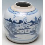 EARLY 18TH CENTURY CHINESE BLUE AND WHITE GINGER JAR