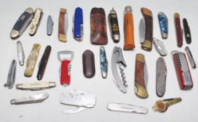 COLLECTION OF 25+ VINTAGE POCKET KNIVES AND MORE