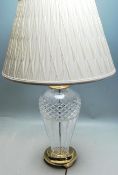 WATERFORD CRYSTAL BELLINE TABLE LAMP WITH SHADE - BOXED