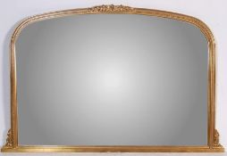 LARGE 19TH CENTURY STYLE GILT OVERMANTEL MIRROR