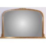 LARGE 19TH CENTURY STYLE GILT OVERMANTEL MIRROR