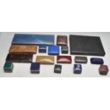 SEVENTEEN VINTAGE AND ANTIQUE LEATHER JEWELLERS BOXES