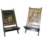 TWO VICTORIAN STYLE INDIAN FOLDING CHAIRS