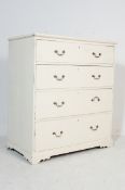 LATE 19TH CENTURY VICTORIAN PAINTED SHABBY CHIC CHEST OF DRAWERS