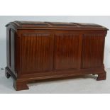 LARGE ANTIQUE VICTORIAN STYLE MAHOGANY DOMED TOP TRUNK / STORAGE CHEST